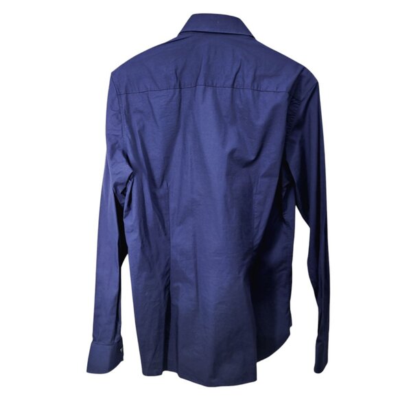 Ted Baker Endurance Slim Fit Mens Shirt Blue Size 16 Long Sleeve Cotton Elastane - Picture 2 of 7
